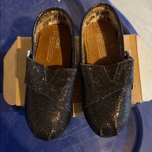 Toms Sparkly Black Kids Dress Shoes